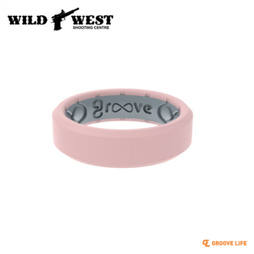 Groove EDGE Rose Quartz Thin Silicone Ring