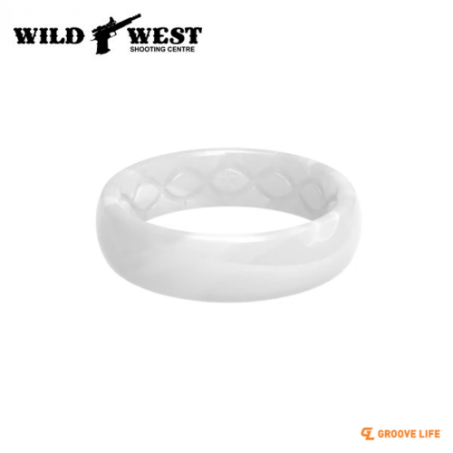 Groove Solid Pearl Thin Silicone Ring