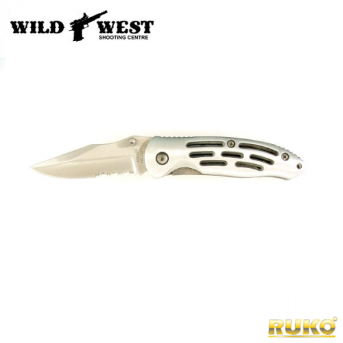 RUKO Knives #LK52274 Brushed Aluminum Vented Folding Knife